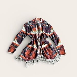 Luck Brand Women's Multicolor Fringe Sweater